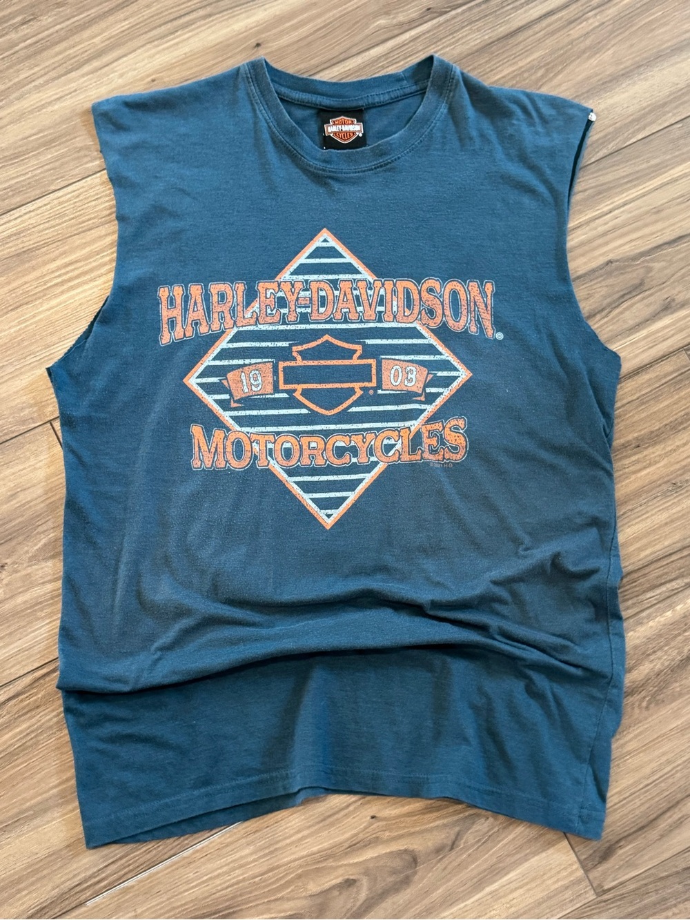 Harley-Davidson The Ranch College Station TX Blue Sleeveless T-Shirt M